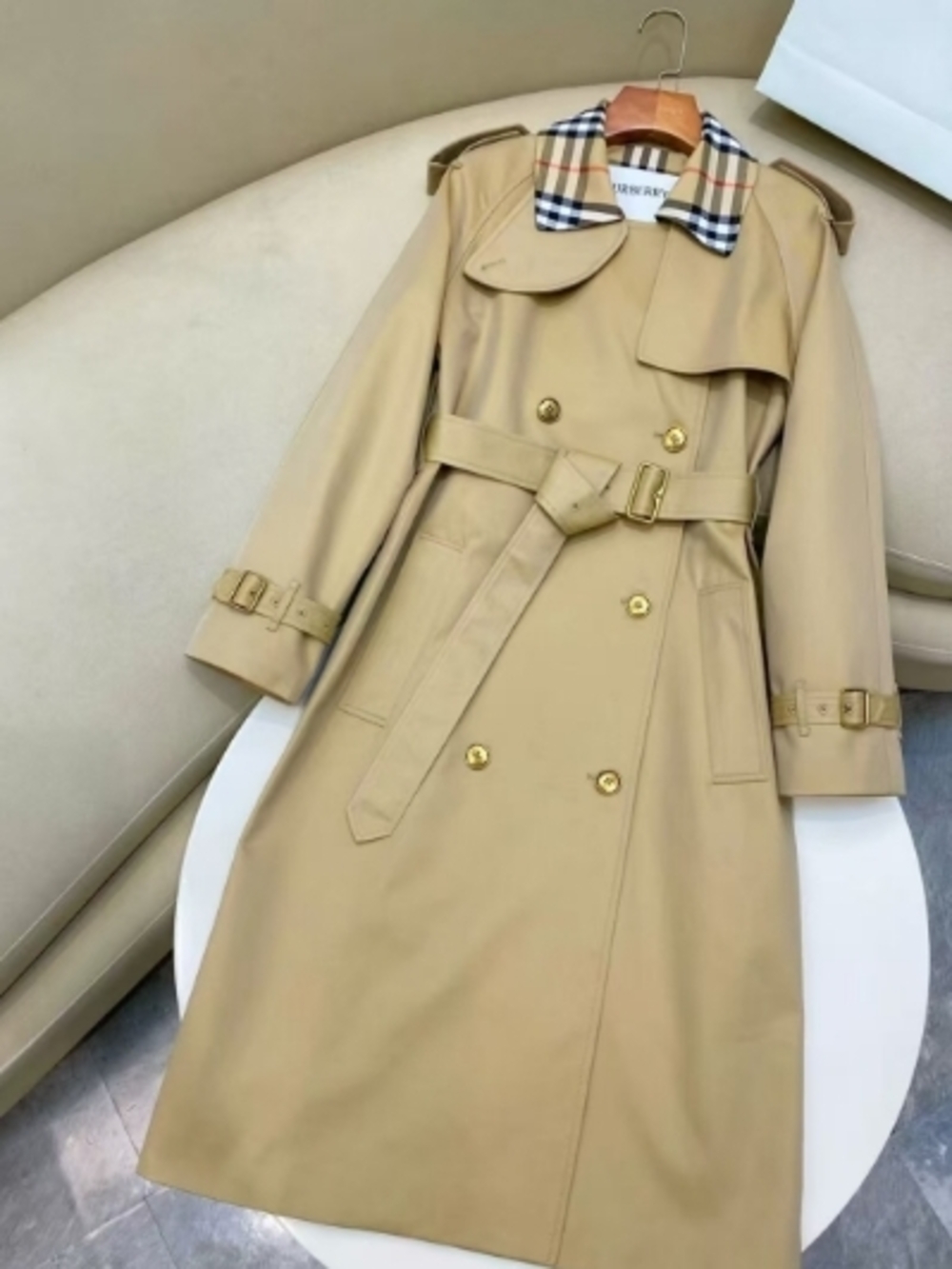 Burberry Women's Classic Camel Trench Coat with Check Lining